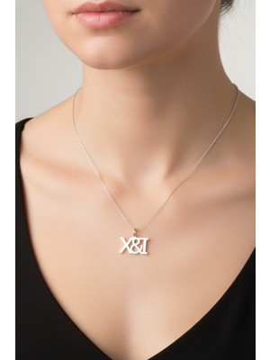 Tabitela 925 Ayar Gümüş Kolye Harf I&x   SM12686