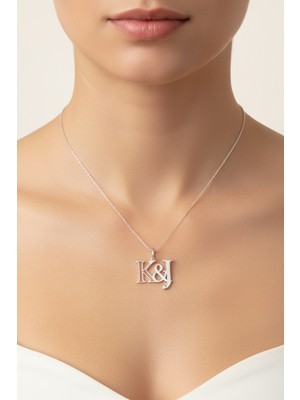 Tabitela 925 Ayar Gümüş Kolye Harf J&k   SM12745