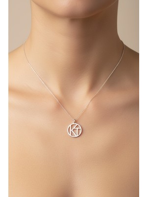 Tabitela 925 Ayar Gümüş Kolye Harf K&t   SM12950