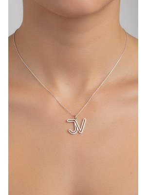 Tabitela 925 Ayar Gümüş Kolye Harf J&v   SM12892