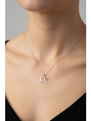 Tabitela 925 Ayar Gümüş Kolye Harf K&k   SM12911