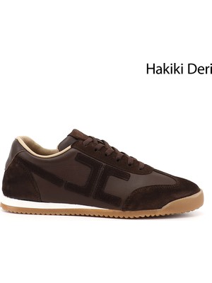 Gönderi(r) Kadın Kahverengi  Lastik Bağcıklı Hakiki Deri Sneaker