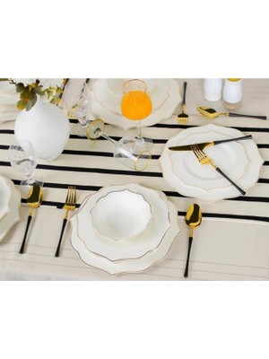 sembol Adler Gold Bone China 24 Parça Yemek Takımı