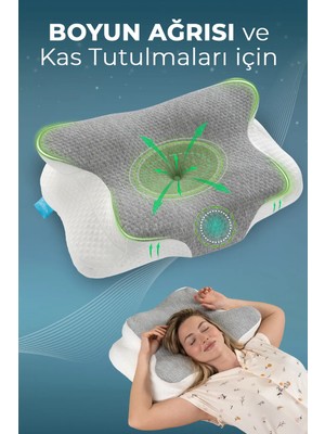 Softlife NOVA Visco Yastık Ortopedik Boyun Destekli Memory Foam Ergonomik Yastık Gri Viskon Kılıf 62x42