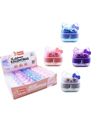 Mikro MK-4060 Kitty Cute Çift Bıçaklı Kalemtraş - 24 Adet