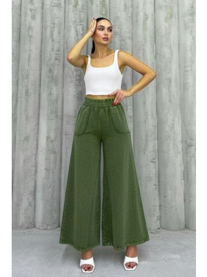 Nana & Mayka Moda Kadın Kar Yıkamalı Pamuk Gabardin Pantolon Ispanyol Paça