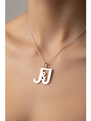 Tabitela 925 Ayar Gümüş Kolye Harf J&j   SM12732