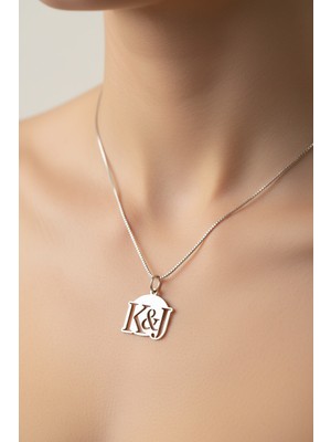 Tabitela 925 Ayar Gümüş Kolye Harf J&k   SM12754