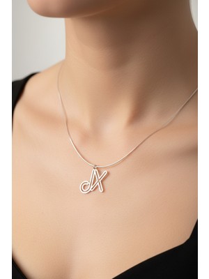Tabitela 925 Ayar Gümüş Kolye Harf J&x   SM12899
