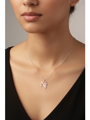 Tabitela 925 Ayar Gümüş Kolye Harf J&n   SM12806