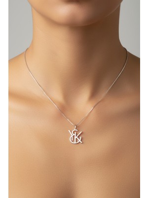 Tabitela 925 Ayar Gümüş Kolye Harf K&y   SM12963