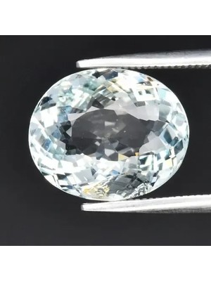 Aries 5.04CT Vs Oval Natural Light Greenish Blue Aquamarine - Unheated, Brazil Gem