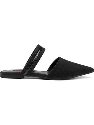 Tergan Siyah Tekstil Kadın Terlik - K25Y1TR68003-B1P