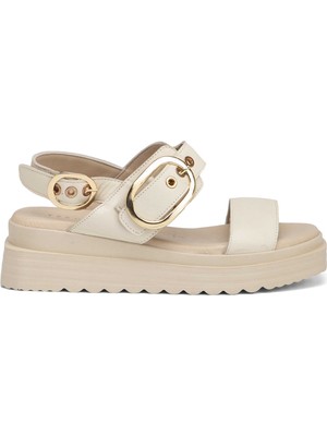 Tergan Bej Hakiki Deri Kadın Sandalet - K25Y1SN67989-A25