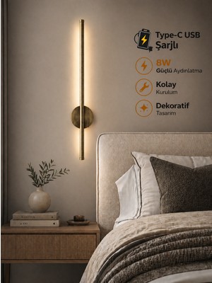 Rultech Flame Sarjlı LED Aplik | 8W | 3200K Gün Işığı | 75CM | Duvar Tipi /tablo Dekoratif Işık