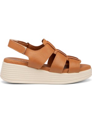 Tergan Taba Hakiki Deri Kadın Sandalet - K25Y1SN67987-A29