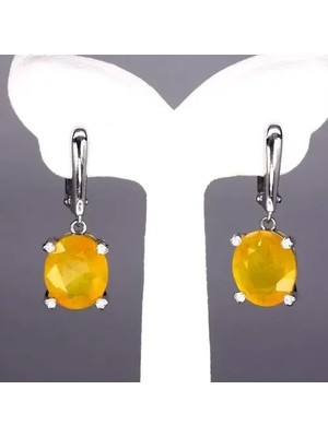 Aries 9.34CT T.w Sapphire Gemstone Fashion Earrings  In 925 Sterling Silver