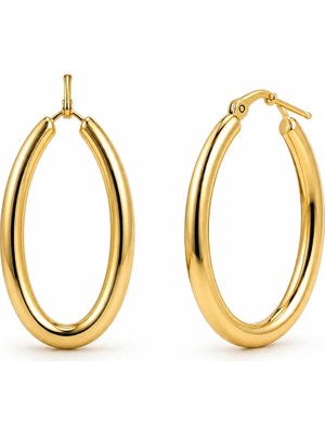 Venüs Design Gold Renkli Çelik Halka Küpe Kadın Kullanıcılar İçin Şık Tasarım