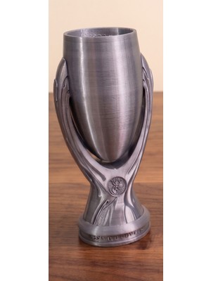 Riva Self Uefa Süper Kupa 16-20-24 cm - Gümüş Renk Dekoratif Masaüstü Futbol Kupası (Super Cup)