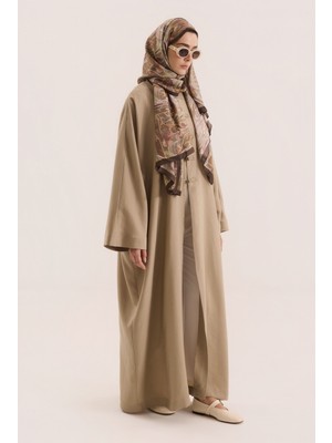 HE-QA Çin Düğmeli Abaya Vizon