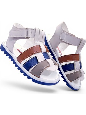 Beebron Ortopedik Erkek Ilk Adım Bebek ve Çocuk Sandaleti Cabrio S. GCMCBR2415 Krem Lacivert Kum 25