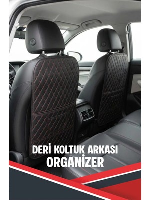 Gök Tr Mini Countryman E Uyumlu 2 Adet Gri Deri Gri Dikişli Araç Içi Koltuk Organizeri