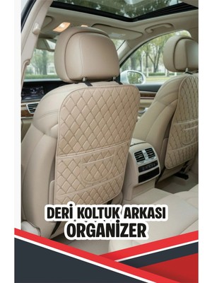 Gök Tr Mini Cooper Elektrik Uyumlu 2 Adet Gri Deri Gri Dikişli Araç Içi Koltuk Organizeri