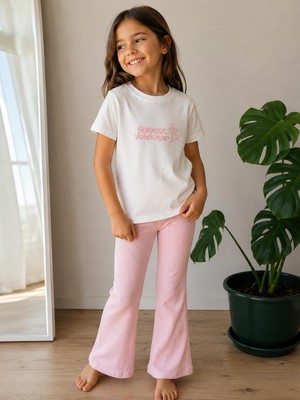 Dmb Kids Ribanalı Ispanyol Paça Taytlı Kız Çocuk Takımı