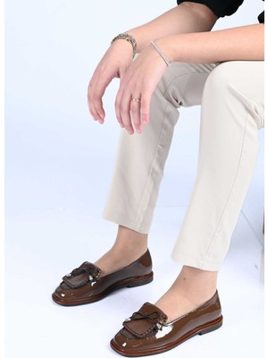 Bestello Bağcıksız Saraç Detaylı Jurdan Taban Hakiki Deri Rugan Loafer 332-26146 Kadın Ayakkabı