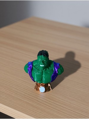 Riva Self Hulk Büst Figür - 12 cm Çok Renkli 3D Baskı Marvel Yenilmezler Dekoratif Obje