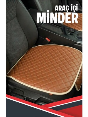 Gök Tr Mini Hatch 2020 Uyumlu 3 Parça Araç Içi - Oto Koltuk Minderi Mavi Deri Beyaz Dikişli