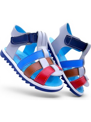 Beebron Ortopedik Erkek Ilk Adım Bebek ve Çocuk Sandaleti Cabrio S. GCMCBR2415 Gri Mavi Kahve 24