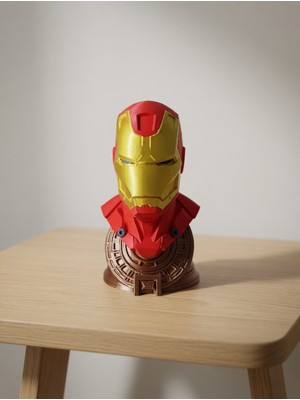 Riva Self Iron Man Büst Figür - 12 cm Çok Renkli 3D Baskı Marvel Demir Adam Biblo