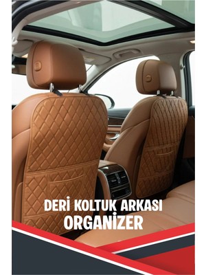 Gök Tr Mini Countryman Uyumlu 2 Adet Gri Deri Gri Dikişli Araç Içi Koltuk Organizeri