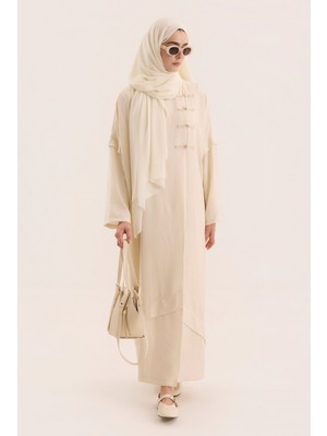 HE-QA Aller Detaylı Abaya Kemik