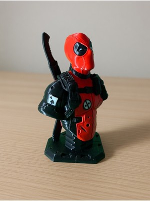 Riva Self Deadpool Büst Figür - 3D Baskı Marvel Karakter Biblo Dekoratif Obje (12 Cm)
