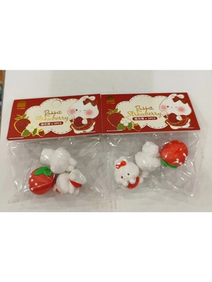 Ada Çanta Kırtasiye 2 Paket Küçük Boy 3'lü Silgi Seti (Robbit Strawberry)  BH8694502