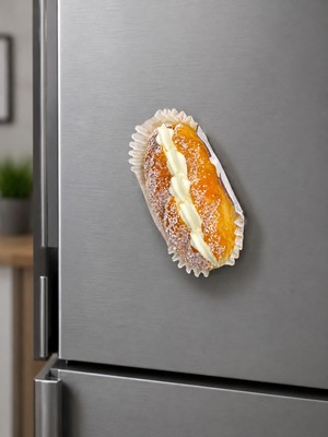 Haki Store Kremalı Mini Ek Magnet | Gerçek Görünümlü Yumuşak Dekoratif Buzdolabı Magneti ve Masa Aksesuarı 5X10 cm Tekli