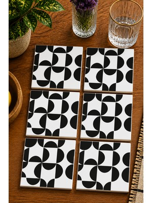 JHAAR Istanbul Boğazı ve Cami Manzaralı Modern 6’lı Set Bardak Altlığı - Uv Baskı Mdf - 10X10 cm