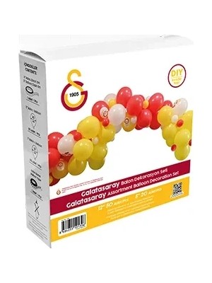 BALONEVİ Balonevi GS Taraftar Asorti Balon Dekorasyon Seti 70 Adet (12” + 5”)