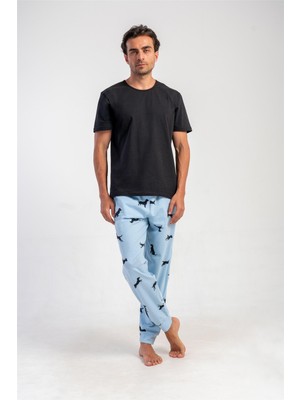Obje Erkek Siyah Kısa Kollu Oversize Üst