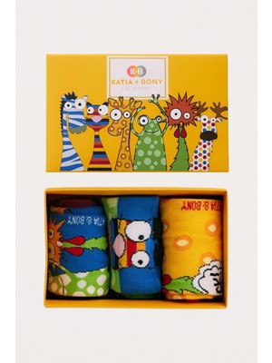 Katia & Bony Unisex Horoz Desenli 3'lü Kutulu Soket Çorap