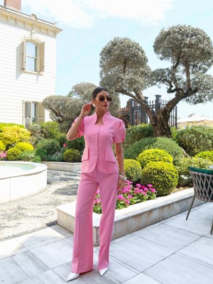 Esra Helvacı Eh Collection Dik Yaka Inci Düğmeli Takım