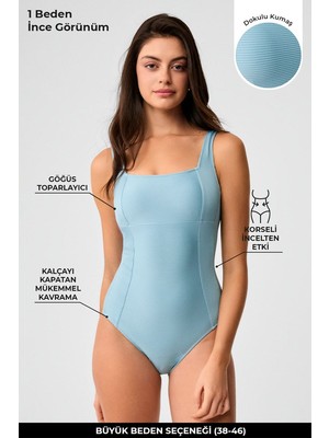 Kom Kelly Dokulu Kumaşlı Toparlayıcı Mayo