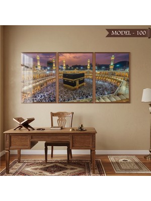 Akıllı Kağıt Cam Görünümlü Yapışkanlı Kabe Tablo Dini (Model- 100)