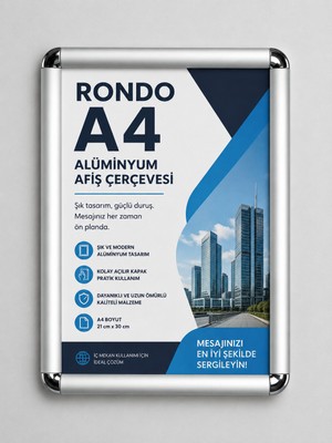 Art Elegant Rondo A4 Alüminyum Afiş Çerçevesi – 21 x 30 cm