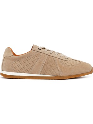 Derimod Erkek Bej Bağcıklı Süet Deri Sneaker 26SFD766610