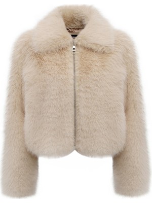 Derimod Dallas Kadın Kahverengi Gömlek Yaka Teddy Mont 25WGD5620FF