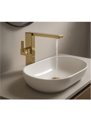 Turkuaz Seramik Cerastyle Sharp Gold Altın Çanak Lavabo Bataryası