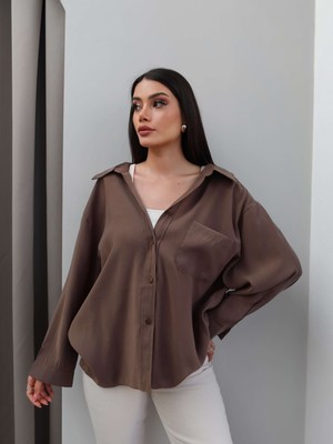 Esra Helvacı Düşük Omuz Oversize Gömlek